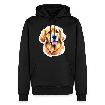 Golden Retriever Wasserfarben - Männer Premium Bio Hoodie - Schwarz - Vorne - Nico (187cm)