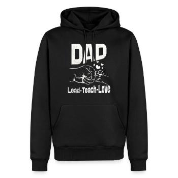 Papa Lead lehre Liebe - Männer Premium Bio Hoodie - Schwarz - Vorne - Nico (187cm)