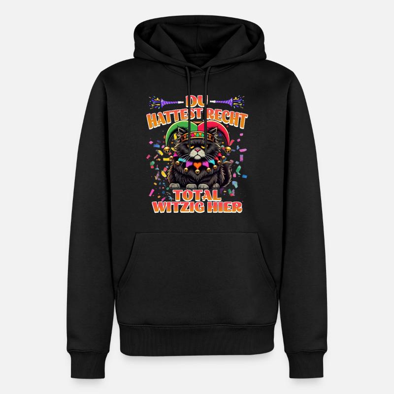 Grimmige Katze Karnevall - Männer Premium Bio Hoodie - Schwarz