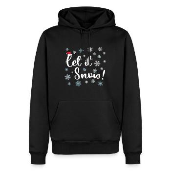 Lass es schneien - Männer Premium Bio Hoodie - Schwarz - Vorne - Nico (187cm)