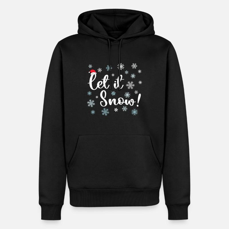 Lass es schneien - Männer Premium Bio Hoodie - Schwarz