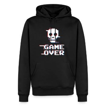 Game Over - Men’s Premium Organic Hoodie - black - Front - Nico (187cm)