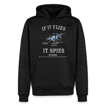 Spionage Vogel für dunkle Shirts - Männer Premium Bio Hoodie - Schwarz - Vorne - Nico (187cm)