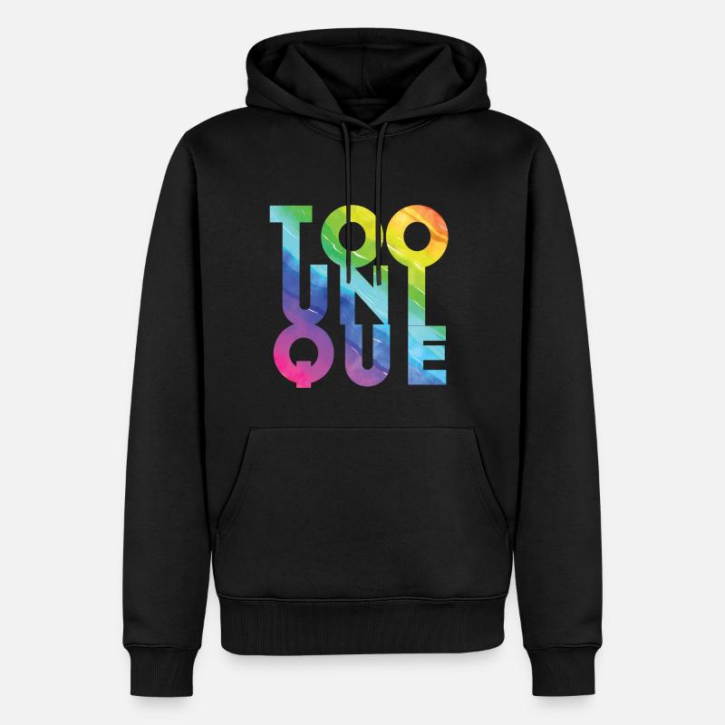 Zu einzigartig - Männer Premium Bio Hoodie - Schwarz