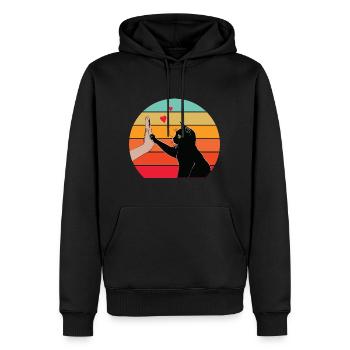 Katze High Five - Männer Premium Bio Hoodie - Schwarz - Vorne - Nico (187cm)