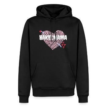 Häkelmama! Häkeln Mutter rosa Herz rot pink Mama - Männer Premium Bio Hoodie - Schwarz - Vorne - Nico (187cm)