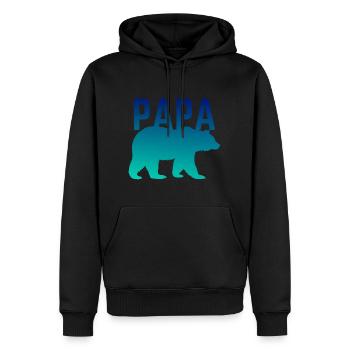 PAPA OURS - Sweat à capuche Premium bio Homme - noir - Devant - Nico (187cm)