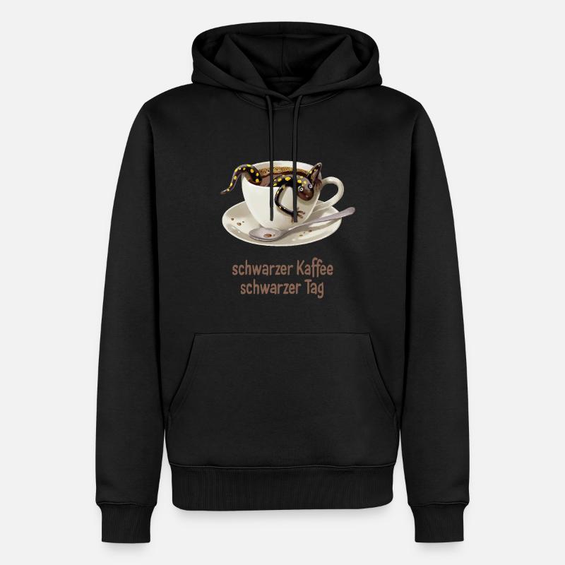 Kaffee-Salamander 1 - Männer Premium Bio Hoodie - Schwarz