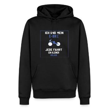 Lustiger Radfahrer Spruch Radsportler E-Bike - Männer Premium Bio Hoodie - Schwarz - Vorne - Nico (187cm)