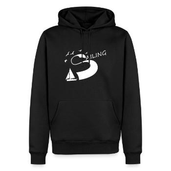 Sailing - Männer Premium Bio Hoodie - Schwarz - Vorne - Nico (187cm)