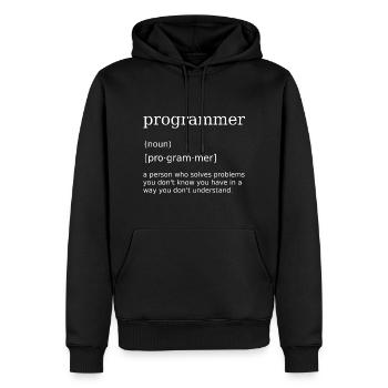 Programmer Spruch Informatiker Computer Scientist - Männer Premium Bio Hoodie - Schwarz - Vorne - Nico (187cm)