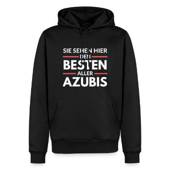 Sie sehen hier den Besten aller Azubis - Männer Premium Bio Hoodie - Schwarz - Vorne - Nico (187cm)