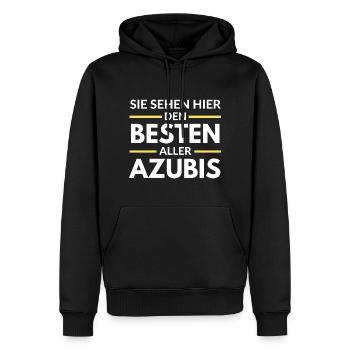Sie sehen hier den Besten aller Azubis - Männer Premium Bio Hoodie - Schwarz - Vorne - Nico (187cm)