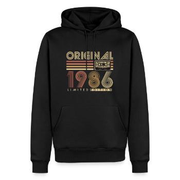 1986 Vintage Vintage Rétro Cadeau d’anniversaire - Sweat à capuche Premium bio Homme - noir - Devant - Nico (187cm)