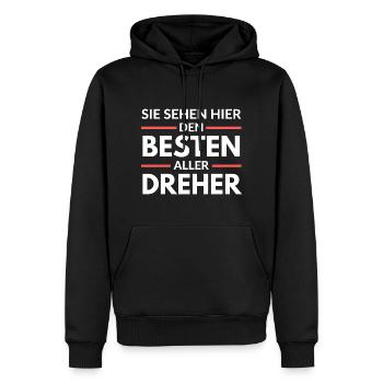 Sie sehen hier den Besten aller Dreher - Männer Premium Bio Hoodie - Schwarz - Vorne - Nico (187cm)