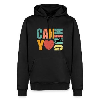 Amateur de canyoning Canyer - Sweat à capuche Premium bio Homme - noir - Devant - Nico (187cm)