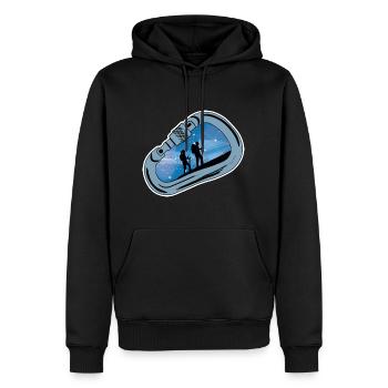 Mousqueton Randonnée - Sweat à capuche Premium bio Homme - noir - Devant - Nico (187cm)
