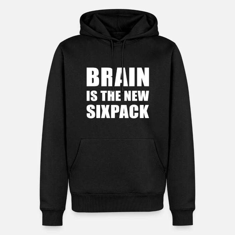 Brain est le nouveau six-pack - Sweat à capuche Premium bio Homme - noir
