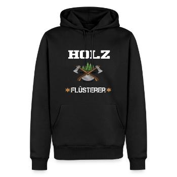 Holz Flüsterer lustiges Schreiner Wald Holz - Männer Premium Bio Hoodie - Schwarz - Vorne - Nico (187cm)