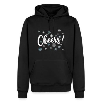À votre santé! Joyeux Noël Joyeuses Fêtes Cheer Flocons de neige - Sweat à capuche Premium bio Homme - noir - Devant - Nico (187cm)