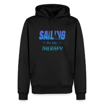 Sailiing is my therapy - Männer Premium Bio Hoodie - Schwarz - Vorne - Nico (187cm)