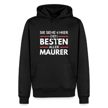 Sie sehen hier den Besten aller Maurer - Männer Premium Bio Hoodie - Schwarz - Vorne - Nico (187cm)