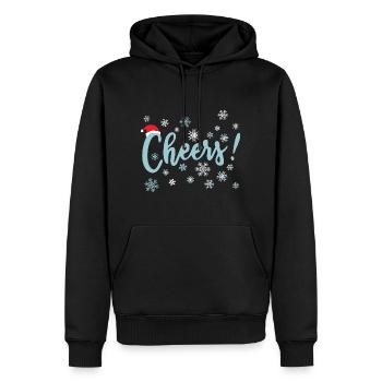 Cheers Merry Xmas Christmas Cheer - Men’s Premium Organic Hoodie - black - Front - Nico (187cm)