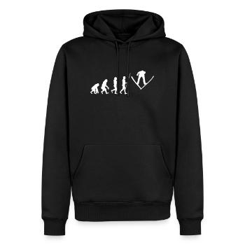 Saut à ski - Sweat à capuche Premium bio Homme - noir - Devant - Nico (187cm)