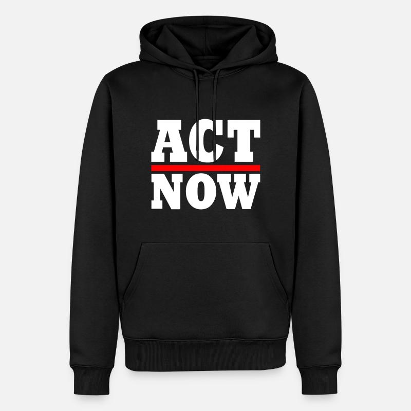Act now - Sweat à capuche Premium bio Homme - noir