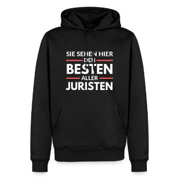 Sie sehen hier den Besten aller Juristen - Männer Premium Bio Hoodie - Schwarz - Vorne - Nico (187cm)