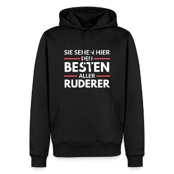 Sie sehen hier den Besten aller Ruderer - Männer Premium Bio Hoodie - Schwarz - Vorne - Nico (187cm)
