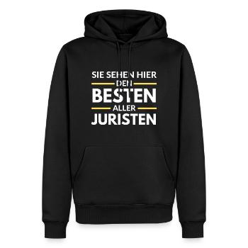 Sie sehen hier den Besten aller Juristen - Männer Premium Bio Hoodie - Schwarz - Vorne - Nico (187cm)