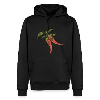 Chili Chilli Peperoni scharf hot - Männer Premium Bio Hoodie - Schwarz - Vorne - Nico (187cm)