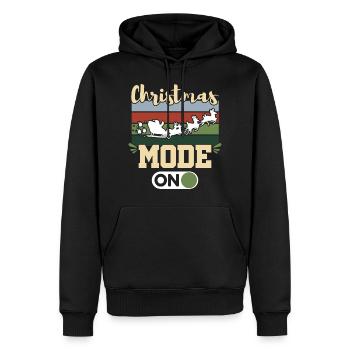 Mode Noël - Sweat à capuche Premium bio Homme - noir - Devant - Nico (187cm)