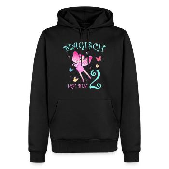 Fee Kinder Geburtstag 2 Jahre Mädchen Feen - Männer Premium Bio Hoodie - Schwarz - Vorne - Nico (187cm)