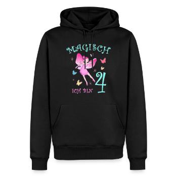 Fee Kinder Geburtstag 4 Jahre Mädchen Feen - Männer Premium Bio Hoodie - Schwarz - Vorne - Nico (187cm)