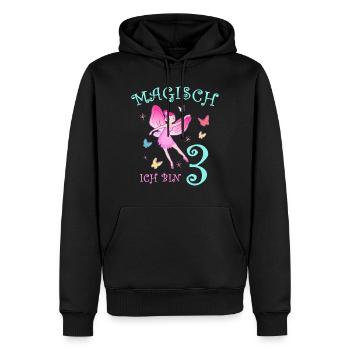 Fee Kinder Geburtstag 3 Jahre Mädchen Feen - Männer Premium Bio Hoodie - Schwarz - Vorne - Nico (187cm)