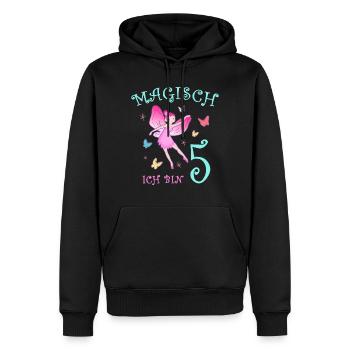 Fee Kinder Geburtstag 5 Jahre Mädchen Feen - Männer Premium Bio Hoodie - Schwarz - Vorne - Nico (187cm)