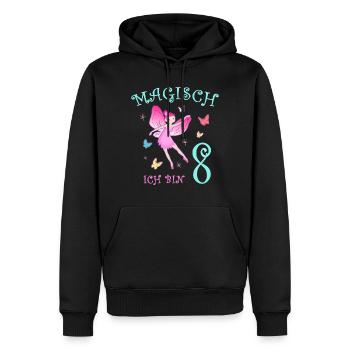 Fee Kinder Geburtstag 8 Jahre Mädchen Feen - Männer Premium Bio Hoodie - Schwarz - Vorne - Nico (187cm)