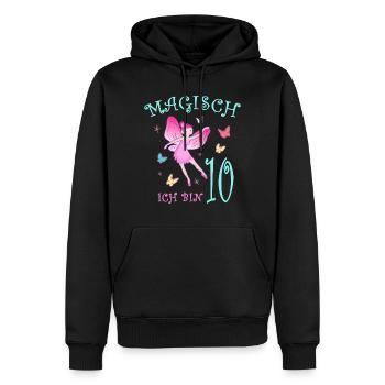 Fee Kinder Geburtstag 10 Jahre Mädchen Feen - Männer Premium Bio Hoodie - Schwarz - Vorne - Nico (187cm)