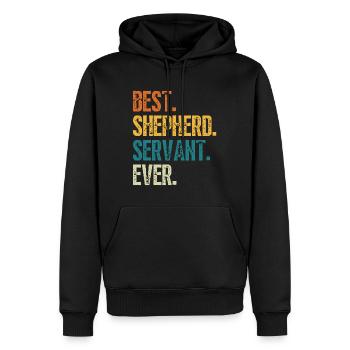 MEILLEUR SERVITEUR BERGER DE TOUS LES TEMPS - Sweat à capuche Premium bio Homme - noir - Devant - Nico (187cm)