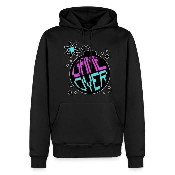 Game Over Retrogaming Pro Gamer Multiplayer Spiele - Männer Premium Bio Hoodie - Schwarz - Vorne - Nico (187cm)