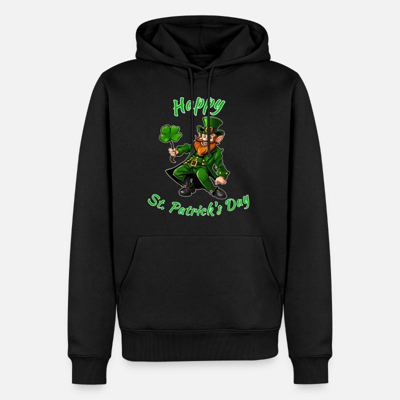 Happy Saint Patricks Day - Männer Premium Bio Hoodie - Schwarz