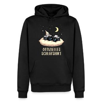 offizielles schlafshirt Kamera Fotografie - Männer Premium Bio Hoodie - Schwarz - Vorne - Nico (187cm)