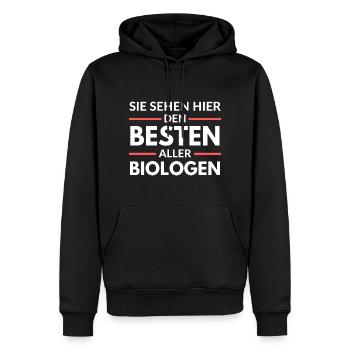Sie sehen hier den Besten aller Biologen - Männer Premium Bio Hoodie - Schwarz - Vorne - Nico (187cm)