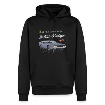 De n'suis pas vieux de suis vintage daddy - Men’s Premium Organic Hoodie - black - Front - Nico (187cm)