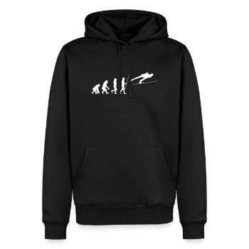 Saut à ski Evolution - Sweat à capuche Premium bio Homme - noir - Devant - Nico (187cm)