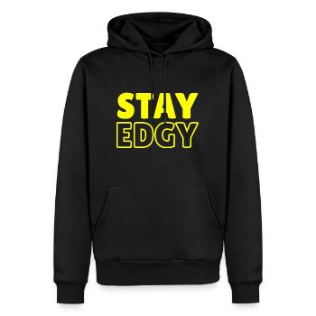 Stay Edgy - Männer Premium Bio Hoodie - Schwarz - Vorne - Nico (187cm)