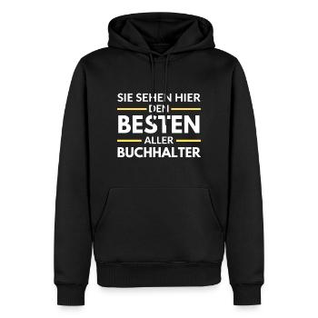 Sie sehen hier den Besten aller Buchhalter - Männer Premium Bio Hoodie - Schwarz - Vorne - Nico (187cm)
