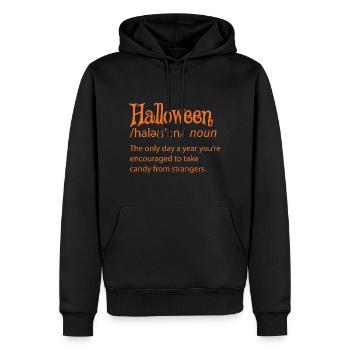 Halloween Funny Dictionary Définition - Sweat à capuche Premium bio Homme - noir - Devant - Nico (187cm)